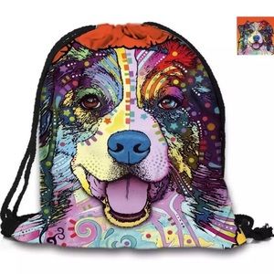 Border Collie Drawstring Bag